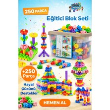 Feyza Design 250 Parça Renkli Eğitici Yapı Blokları Seti - Zeka ve Hayal Gücü Geliştirici