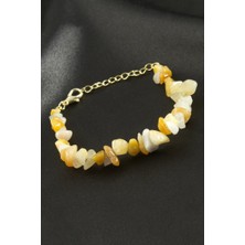 Zero Land Xmpdby Akik Kırık Doğaltaş Bileklik - Sarı