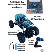 Brother Toys 1:16 Büyük Boy 4x4 Amortisörlü Uzaktan Kumandalı Rock Crawler Arazi Aracı 2.4 Ghz Şarjlı