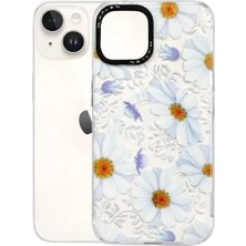 Beyaz Çiçekli Magsafe 15 Kılıf