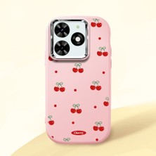 Ucuc Infinix Smart 8/8 Pro Uyumlu Darbe Emici Kamera Korumalı Pembe Silikon Kılıf
