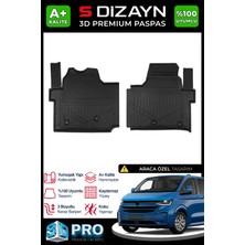 S-Dizayn Vw Transporter T7 Panelvan 3D Pro Havuzlu Paspas Ön 2'li 2024 Üzeri A+ Kalite