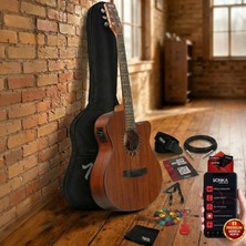 Midex PHX PRO Yüksek Kaliteli Masif Elektro Akustik Gitar Seti