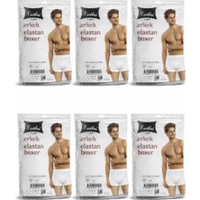 Tutku Erkek Elastan Boxer 6'lı Paket Pamuklu Esnek Boxer Siyah Beyaz Gri S-M-L-Xl