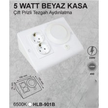 Hero 5 Watt Beyaz Kasa Çift Prizli Tezgah Aydınlatma