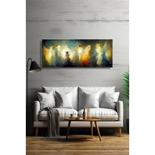 Şehber Panoramik Yatay Kanvas Duvar Tablosu Tekli Salon Mutfak Yatak Odası Ofis Sulu Boya Efekt Melek