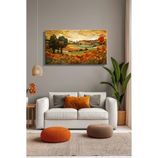 Şehber Kanvas Tablo Panoramik Yatay Tekli Salon Mutfak Yatak Odası Ofis Quilling Sanatı Soyut Manzara