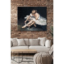 Şehber Yatay Yağlı Boya Dokulu Kanvas Duvar Tablosu Tekli Balerin Salon Mutfak Yatak Odası Ofis