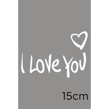 Mıgnatıs I Love You Yazısı ve Kalp Işareti Sticker Araç Motor Çıkartması