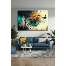 Şehber Yatay Kanvas Tablo Tekli Duvar Dekoru Salon Mutfak Yatak Odası Ofis Yağlı Boya Efekt Manzara