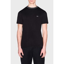 Armani Exchange Logolu Regular Fit Şerit Detaylı Bisiklet Yaka T Shirt Erkek T Shirt XM002484 AF21936 UC001
