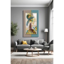 Şehber Modern Duvar Tablosu Dikey Kanvas Tekli Salon Mutfak Yatak Odası Ofis Soyut Tasarım Tüy Balık