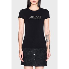 Armani Exchange Logolu Pamuklu Slim Fit Bisiklet Yaka T Shirt Bayan T Shirt XW001837 AF16294 UC001
