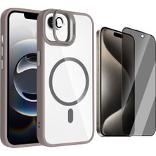 Vendas Apple iPhone 17E Kılıf Standlı ve Kamera Lens Hediyeli M-Safe Şarj Özellikli Zore Etro Kapak + Hayalet Ekran Koruyucu