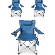 Kılıçaslan Camp Madfox 3'lü Chillseat Yastıklı Katlanabilir Kamp Sandalyesi Blue