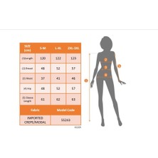 Gacha Kadın Uzun Kollu Bisiklet Yaka Ithal Krep Bluz Alt Desenli Modal Midi Elbise