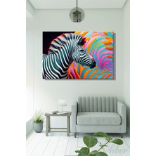 Şehber Kanvas Duvar Tablosu Yatay Tekli Salon Mutfak Yatak Odası Ofis Dijital Sanat Zebra