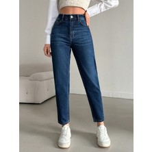 Herton Kadın Yüksel Bel Mom Jean  Pantolon %100 Cotton Esneme Yok