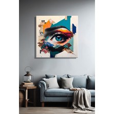 Şehber Modern Duvar Tablosu Kare Kanvas Tekli Salon Mutfak Yatak Odası Ofis Soyut Göz