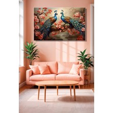 Şehber Modern Dekoratif Tekli Kanvas Duvar Tablosu Yatay Salon Mutfak Yatak Odası Ofis Tavus Kuşu