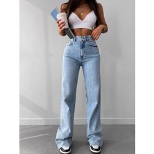 Herton Kadın Wide Leg Jean - %100 Pamuk Bohem Tarz Bol Paça Pantolon