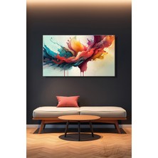 Şehber Kanvas Duvar Tablosu Panoramik Yatay Tekli Salon Mutfak Yatak Odası Ofis Sulu Boya Efekt Soyut