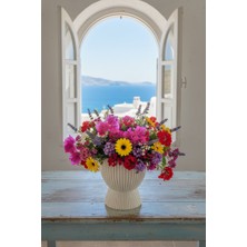 Fılamentim Floranti Pedestalline Dekoratif Saksı Modern Seri 130X130X140 mm NO.1028.10.KR-09