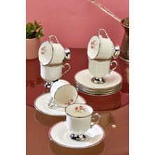 Cooker Lavin 6 Kişilik 90 ml Porselen Kahve Fincan Takımı CKR3865