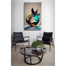 Şehber Dikey Kanvas Tablo Dekoratif Tekli Duvar Dekoru Salon Mutfak Yatak Odası Ofis Soyut Tasarım