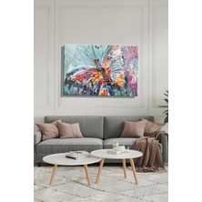 Şehber Kanvas Duvar Tablosu Yatay Tekli Salon Mutfak Yatak Odası Ofis Yağlı Boya Efekt Kelebek