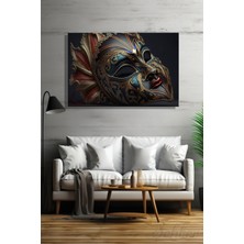 Şehber Modern Duvar Tablosu Yatay Kanvas Tekli Salon Mutfak Yatak Odası Ofis Venedik Maskesi