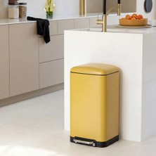 5Five Ariane Metal Pedallı 30 L Sarı Çöp Kovası - Soft Close Kapaklı, İç Kovalı, Geniş Pedallı