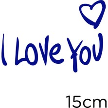 New Jargon I Love You Yazısı ve Kalp Işareti Sticker Araba Motor Çıkartması