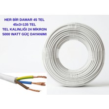 İNWATT 60 Metre Kaynak Makinesi,elektrikli Araç, Klima, Isıtıcı Elektrik Uzatma Ara Kablosu 3x2.5 Beyaz