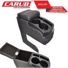 Carub Ara Kolçak Siyah Sıkıştırmal 2 Bardaklıklı Orta Konsol