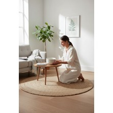 Akayev Nature Jüt Hasır Yuvarlak Natural Halı 90 cm