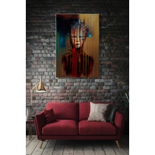 Şehber Modern Duvar Tablosu Dikey Kanvas Tekli Salon Mutfak Yatak Odası Ofis Soyut Yüz Portre