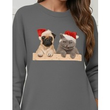 Sun&north Kadın Uzun Kollu Bisiklet Yaka Desenli Viskon Iki Iplik Bluz