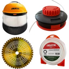 İmaya Benzinli Tırpan Malzeme Set - Maske/3.50 Misina/otomatik Başlık/japon 44 Diş Testere