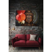 Şehber Yatay Tekli Kanvas Duvar Tablosu Rustik Elemental Buda Salon Mutfak Yatak Odası Ofis