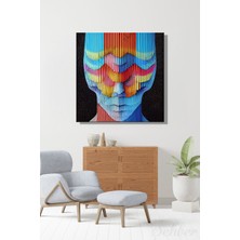 Şehber Kanvas Duvar Tablosu Kare Tekli Salon Mutfak Yatak Odası Ofis Quantum Face Dijital Sanat
