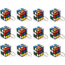 Feyza Design 12 Adet Mini Rubik Zeka Küpü (Sabır Küpü) 3x3 Anahtarlık