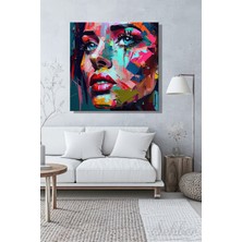 Şehber Kare Kanvas Duvar Tablosu Tekli Salon Mutfak Yatak Odası Ofis Dijital Sanat Soyut Kadın Portre