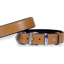 Feyza Design Kahverengi Deri Köpek Boyun Tasması 42-50 cm - Medium