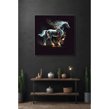 Şehber Modern Dekoratif At Figürlü Duvar Tablosu Yatay Salon Mutfak Yatakodası Ofis