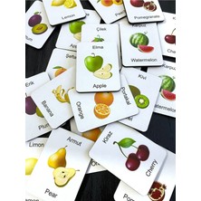Feyza Design Ahşap Meyve Eşleştirme Kartları Zeka Oyunu - 24 Parça