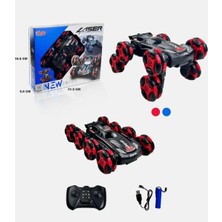 Vardem Lazer Tekerlekli Uzaktan Kumandalı Akrobat Araba | 360° Dönebilen, Çift Yönlü, Işıklı Stunt Oyuncak Araba