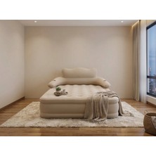 Habl Çift Kişilik Otomatik Şişme Yatak Çıkarılabilir Başlıklı Kamp ve Misafir Yatağı 203X152X40CM