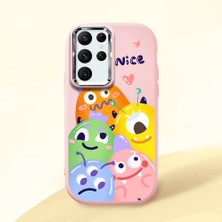Ucuc Samsung Galaxy S22 Ultra Uyumlu Darbe Emici Kamera Korumalı Pembe Silikon Kılıf