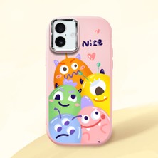 Ucuc iPhone 16 Plus Uyumlu Darbe Emici Kamera Korumalı Pembe Silikon Kılıf